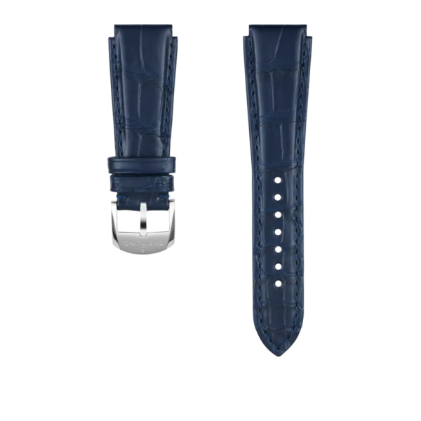 Bracelet Breitling Cuir Alligator bleu 20 MM