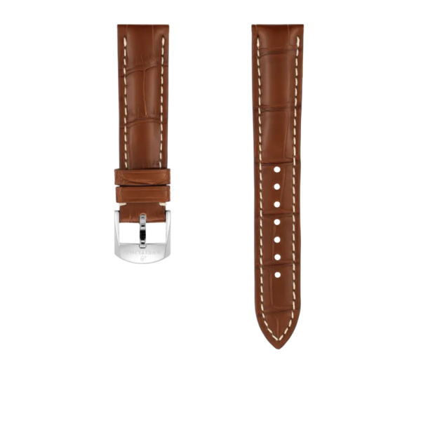 Bracelet Breitling Cuir Alligator doré 18 MM