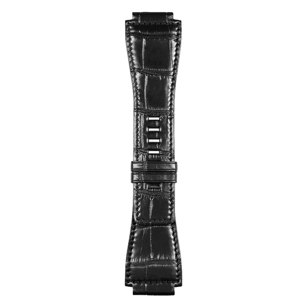 Bracelet Bell & Ross BR-03 42mm BR-01 BR-X1 Cuir Alligator Noir
