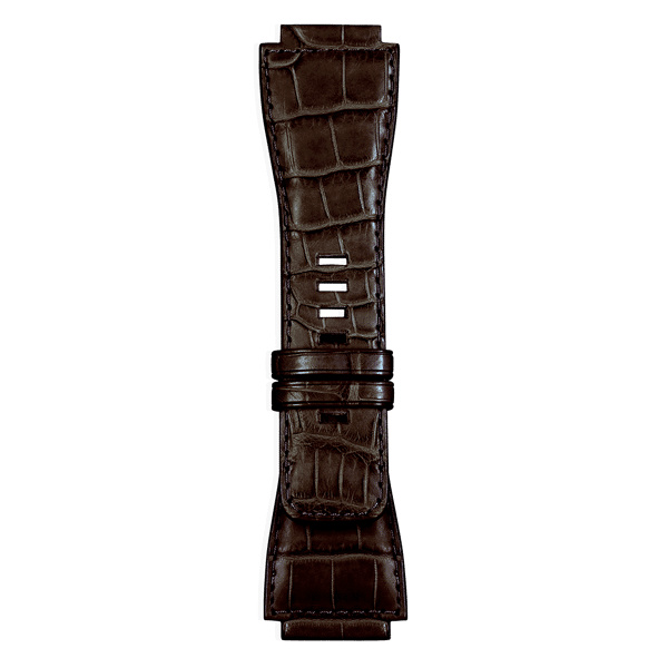 Bracelet Bell & Ross BR-03 42mm BR-01 BR-X1 Cuir Alligator Marron