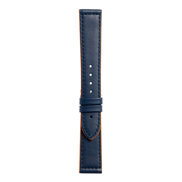 Bracelet Bell & Ross BR V1 Cuir Bleu Avec Passepoil Orange