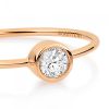 Bague Ginette NY Large Lonely Diamond Ring Or Rose