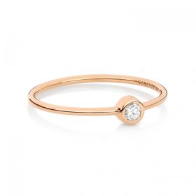 Bague Ginette NY Lonely Diamond Ring Or Rose