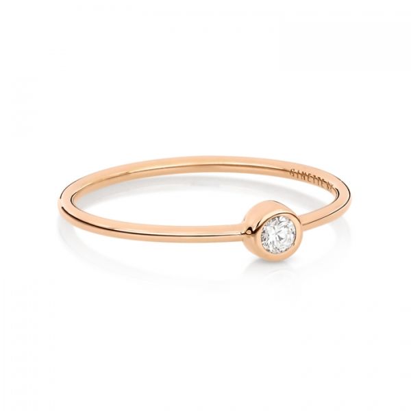 Bague Ginette NY Lonely Diamond Ring Or Rose
