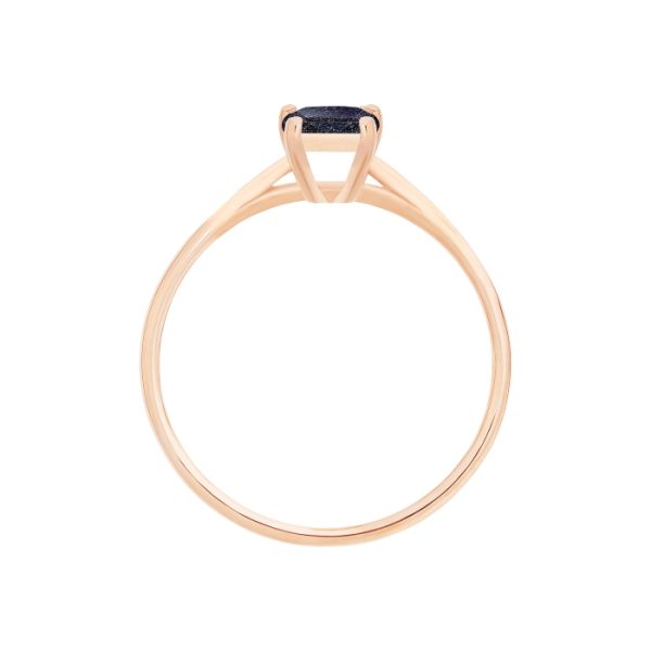Bague Ginette NY Mini Midnight Blue Sandstone Ring Or Rose