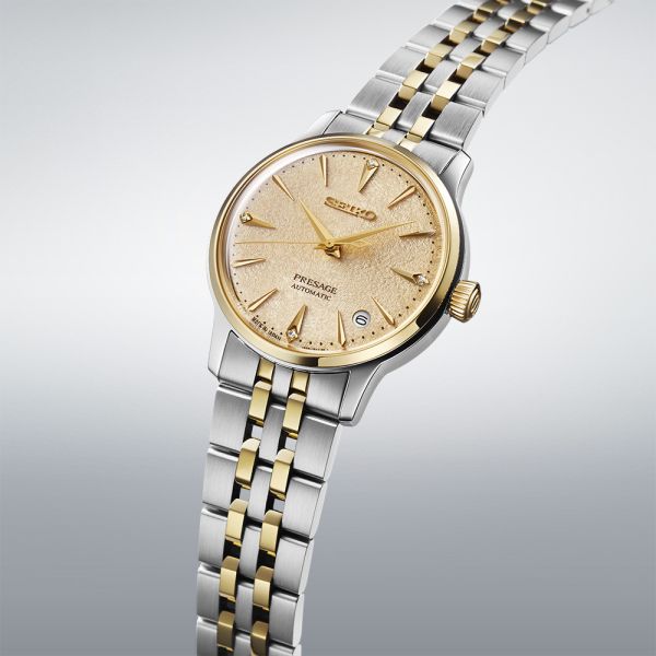 Montre femme Seiko Presage Cocktail SRPL64J1 Cadran Doré Jaune