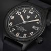 Montre Lip Type 14 41mm Automatique Cadran Noir Bracelet Cuir PVD Noir