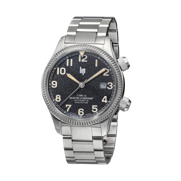 Montre Lip Type 14 41mm Automatique Cadran Noir Bracelet Acier