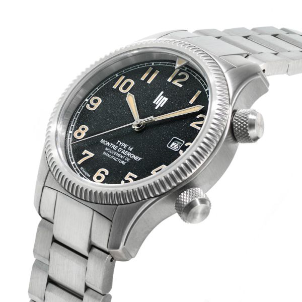 Montre Lip Type 14 41mm Automatique Cadran Noir Bracelet Acier