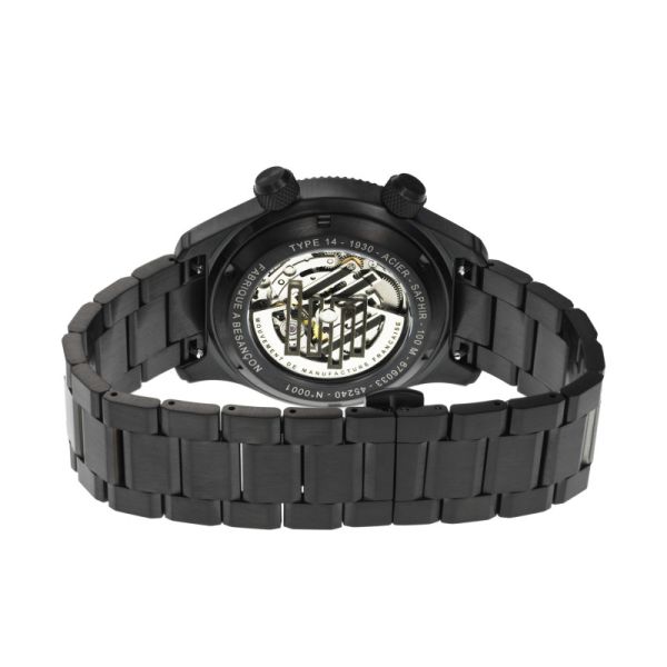 Montre Lip Type 14 41mm Automatique Cadran Noir Bracelet Acier PVD Noir