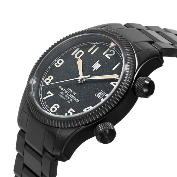 Montre Lip Type 14 41mm Automatique Cadran Noir Bracelet Acier PVD Noir