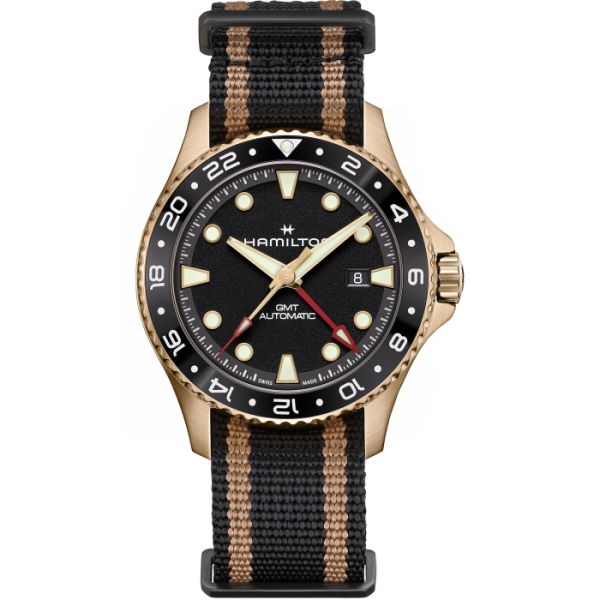 Montre Hamilton Khaki Navy Scuba automatic GMT 43mm bronze Cadran Noir