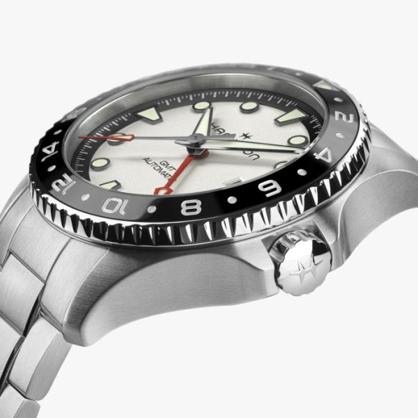 Montre Hamilton Khaki Navy Scuba automatic GMT 43mm Cadran Argenté
