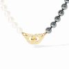 Collier Dinh Van Menottes Or jaune Moyen Modèle Perles et Hématites