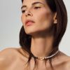Collier Dinh Van Menottes Or jaune Moyen Modèle Perles et Hématites