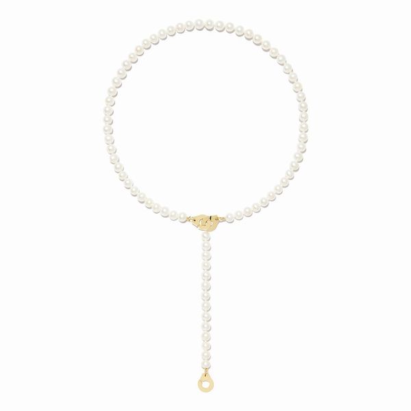 Collier Dinh Van 3 Menottes Or jaune Moyen Modèle Perles