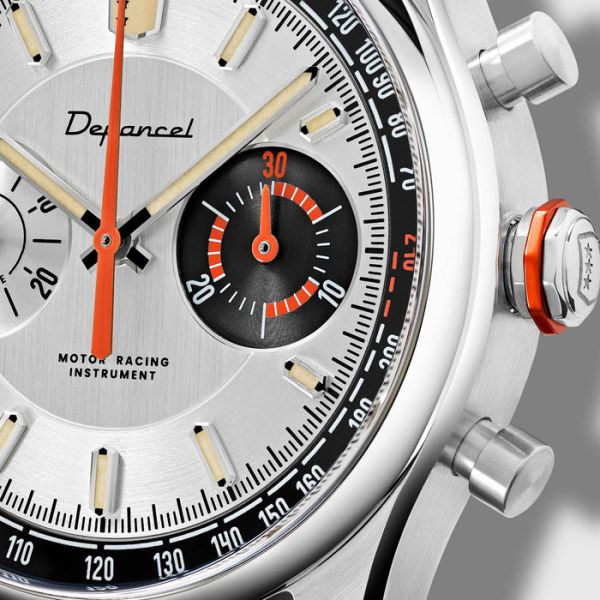 Montre Depancel Allure Chronographe Cadran Gris Dracelet Métal Grain de Riz