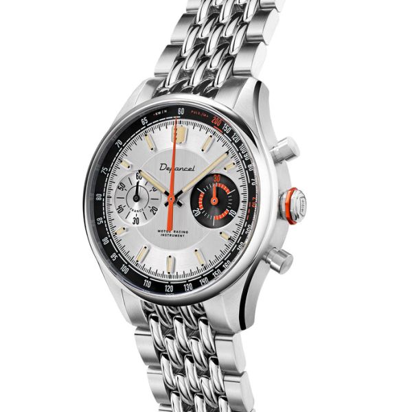 Montre Depancel Allure Chronographe Cadran Gris Dracelet Métal Grain de Riz