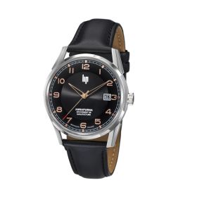 Montre LIP Valentin 39mm Cadran Noir Bracelet Cuir