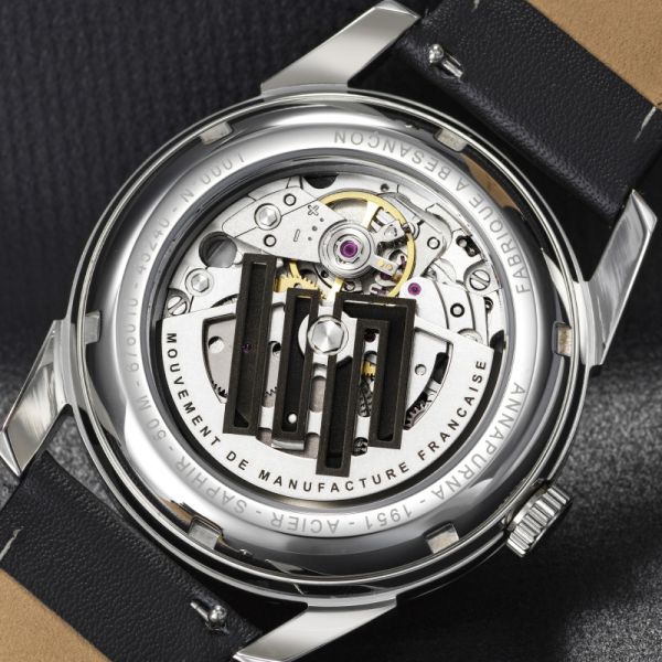 Montre LIP Valentin Annapurna classique automatique bracelet cuir noir