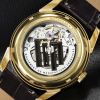 Montre LIP Annapurna classique automatique PVD doré bracelet cuir