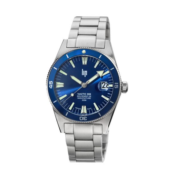 Montre LIP Nautic 666 Manufacture Cadran Bleu Bracelet Acier