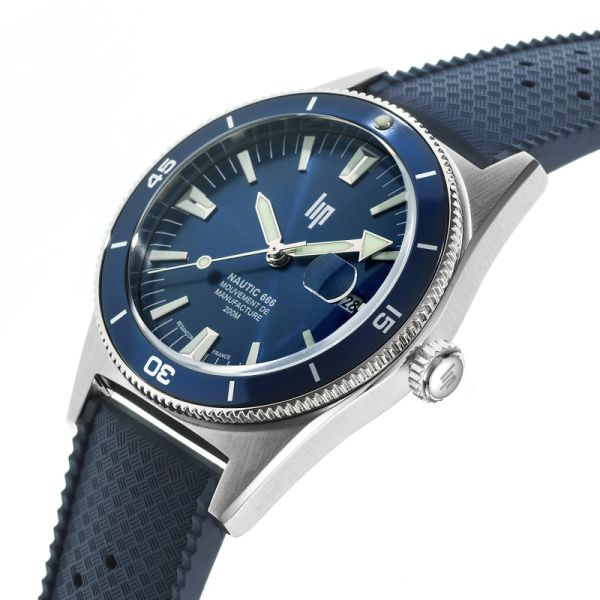Montre LIP Nautic 666 Manufacture Cadran Bleu Bracelet Bleu