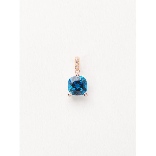 Pendentif Poiray Filles Antik Or rose Topaze blue london