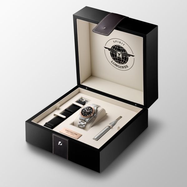 Montre Longines Spirit Zulu Time 1925 Acier Inoxydable Or Rose