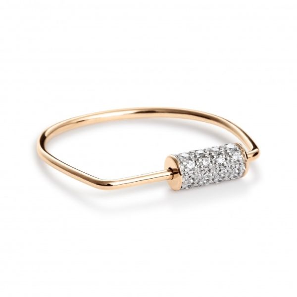 Bague Ginette NY Mini Straw DiamondRing Or Rose