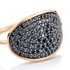 Bague Ginette NY Large Sequin Black Diamond Ring Or Rose