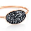 Bague Ginette NY Mini Sequin Black Diamond Ring Or Rose