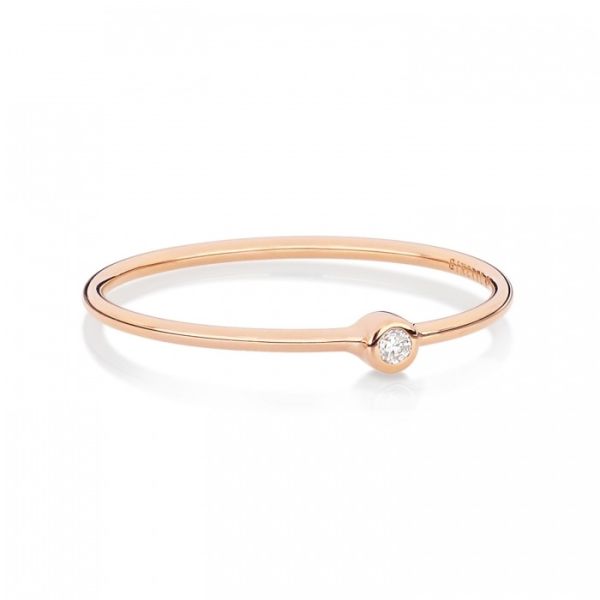 Bague Ginette NY Mini Lonely Diamond Ring Or Rose