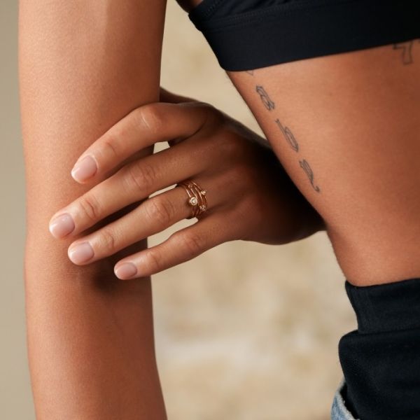Bague Ginette NY Mini Lonely Diamond Ring Or Rose
