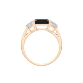 Bague Ginette NY Midnight Diamond & Onyx Ring Or Rose