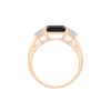 Bague Ginette NY Midnight Diamond & Onyx Ring Or Rose