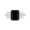 Bague Ginette NY Midnight Diamond & Onyx Ring Or Rose