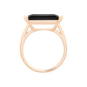 Bague Ginette NY Midnight Horizontal Onyx Ring Or Rose