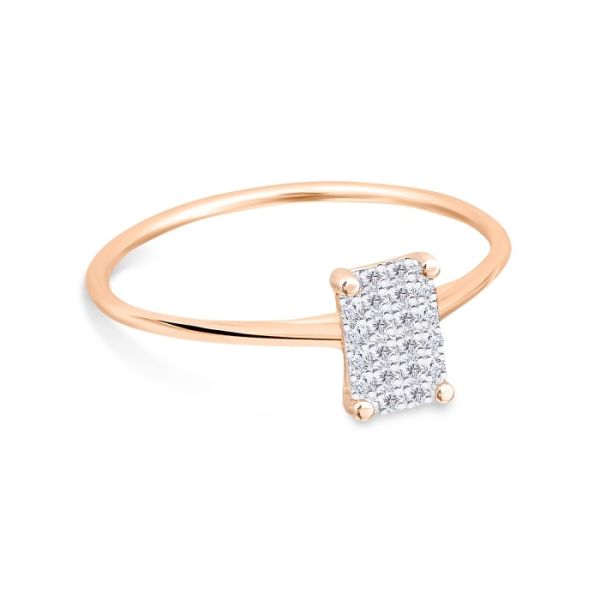 Bague Ginette NY Mini Diamond Midnight Ring Or Rose
