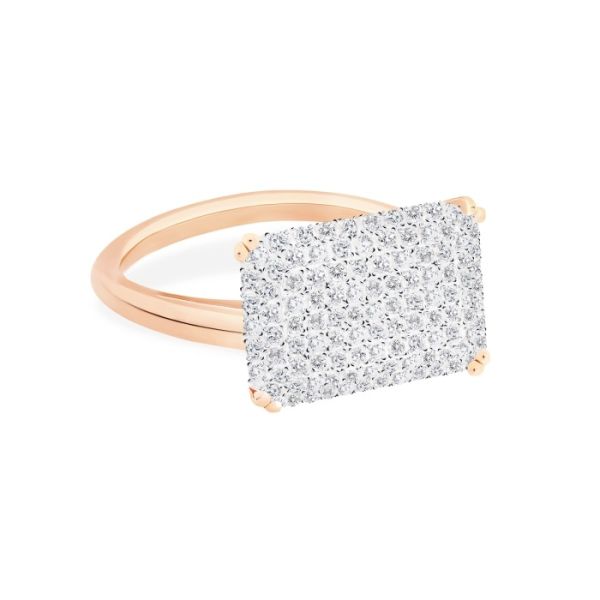 Bague Ginette NY Diamond Midnight Horizontal Ring Or Rose