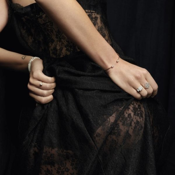 Bague Ginette NY Diamond Midnight Horizontal Ring Or Rose