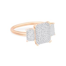 Bague Ginette NY Diamond Trio Midnight Ring Or Rose