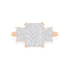 Bague Ginette NY Diamond Trio Midnight Ring Or Rose