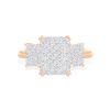 Bague Ginette NY Diamond Trio Midnight Ring Or Rose