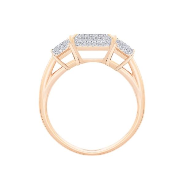Bague Ginette NY Diamond Trio Midnight Ring Or Rose