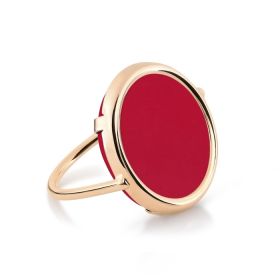 Bague Ginette NY Maria Coral Disc Ring Or Rose
