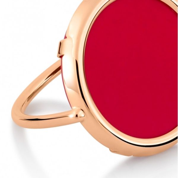 Bague Ginette NY Maria Coral Disc Ring Or Rose
