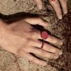 Bague Ginette NY Maria Coral Disc Ring Or Rose