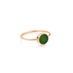 Bague Ginette NY Mini Ever Jade Disc Ring Or Rose