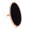 Bague Ginette NY Large Ellipse Onyx Ring Or Rose